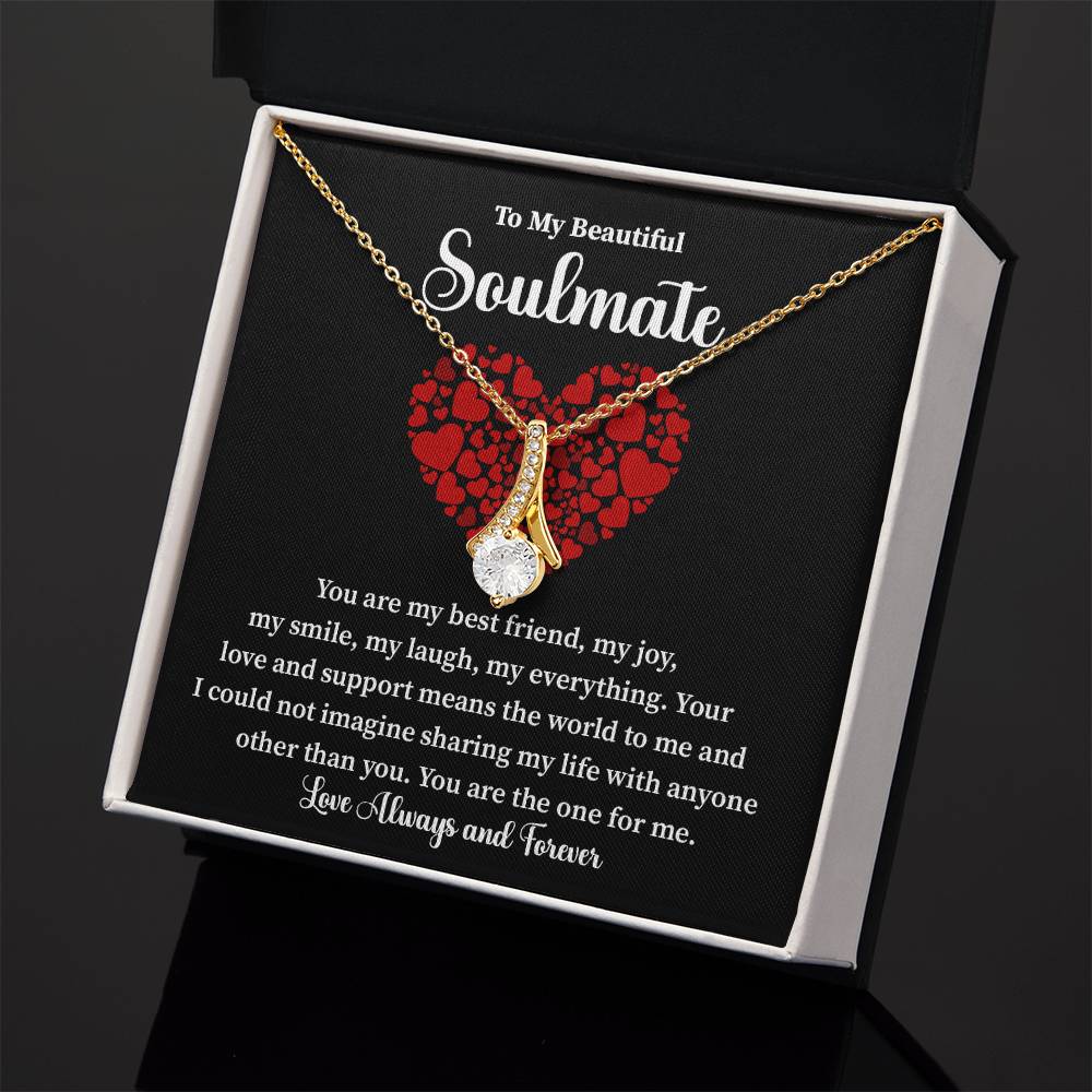 Soulmate Necklace Gift for Her with Love Note Card
