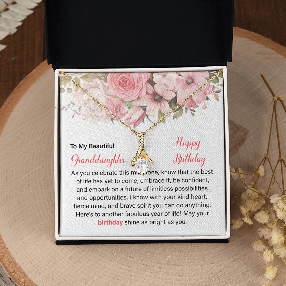 Granddaughter Birthday Necklace Gift – Message Card Box