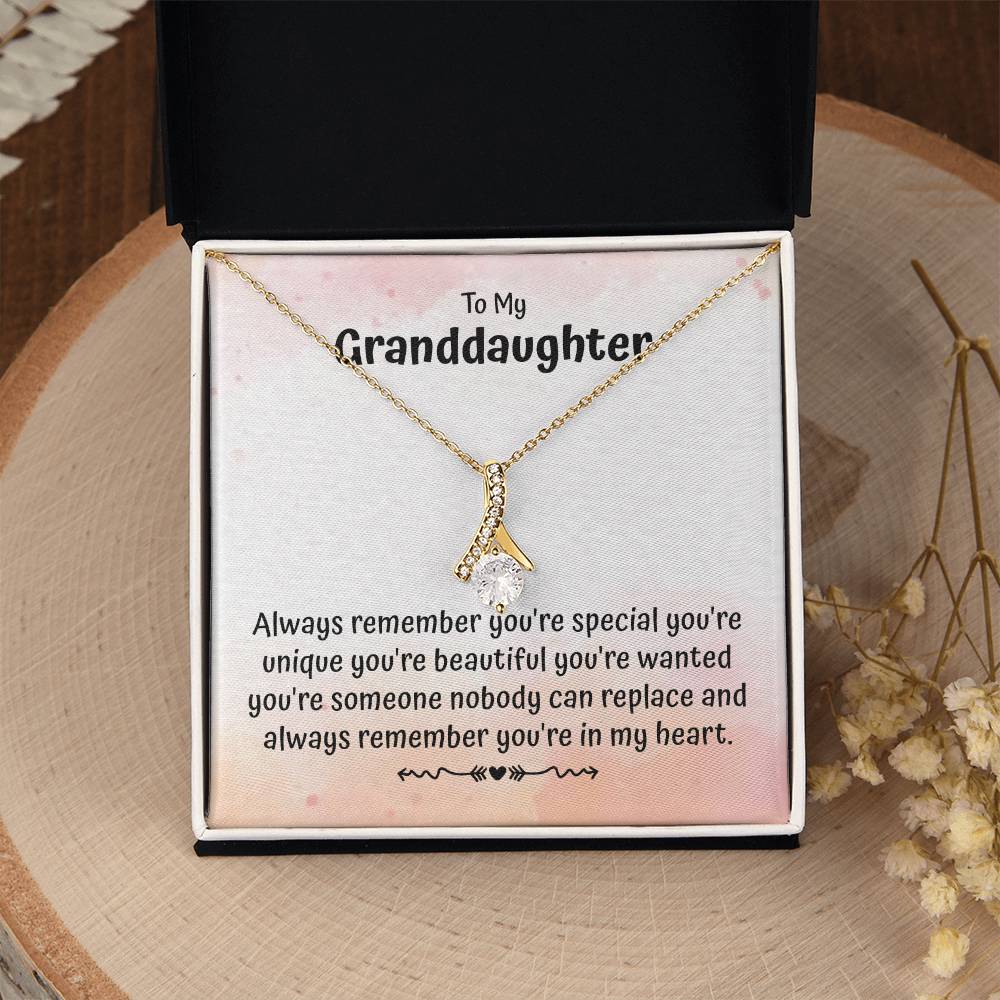 To My Granddaughter Necklace Gift From Grandparents With Message Card