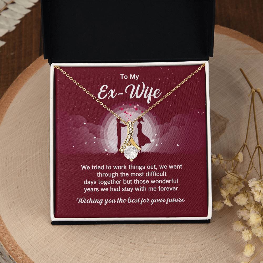 Ex-Wife Necklace Gift – Elegant Jewelry with Message Card