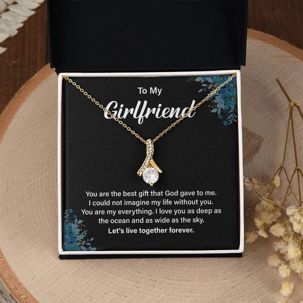 Girlfriend Gift Necklace with Heartfelt Message Card