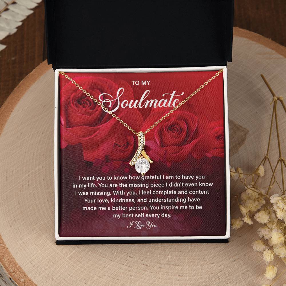 Soulmate Necklace Gift – Grateful Heart Message Card