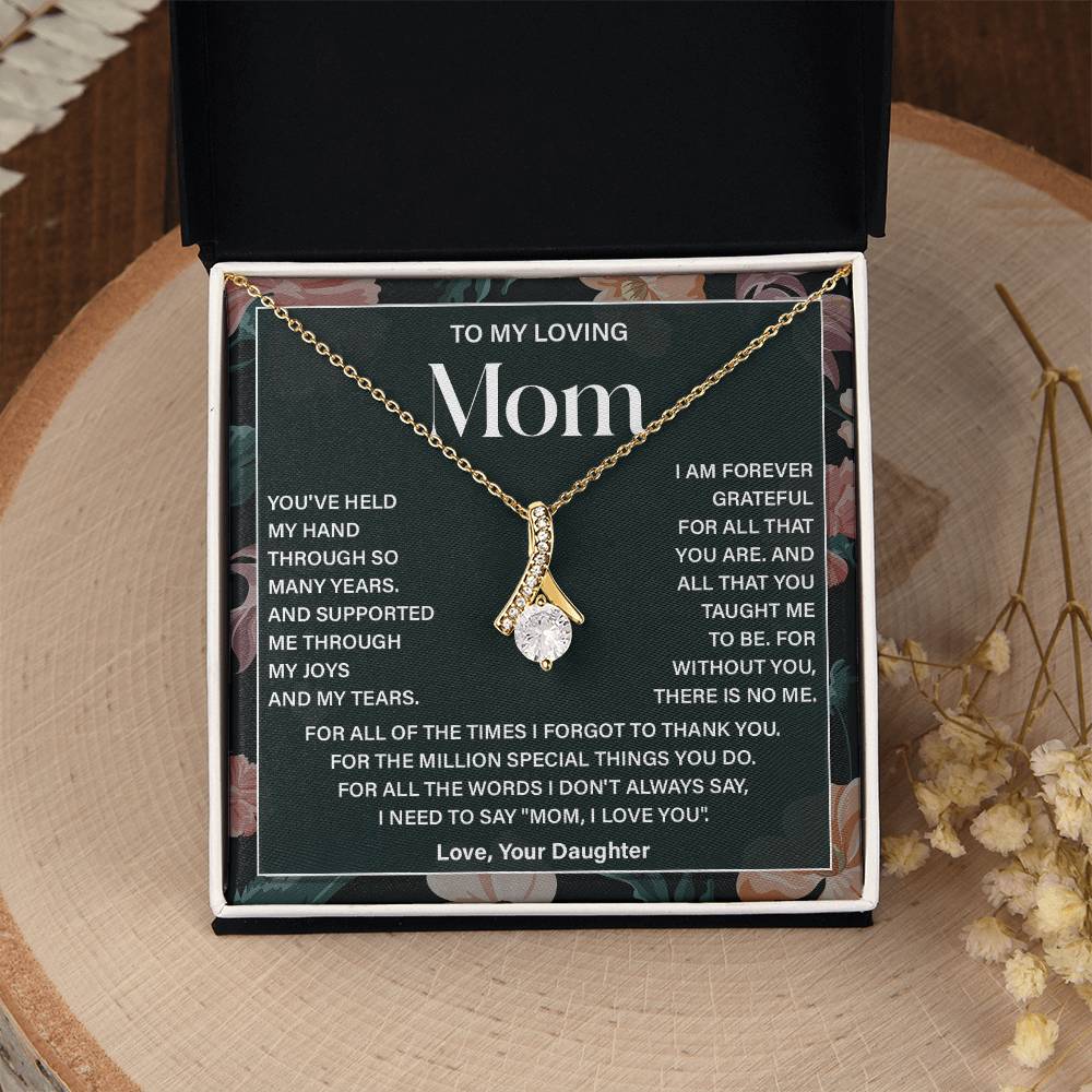 Daughter to Mom Necklace Gift with Message Card