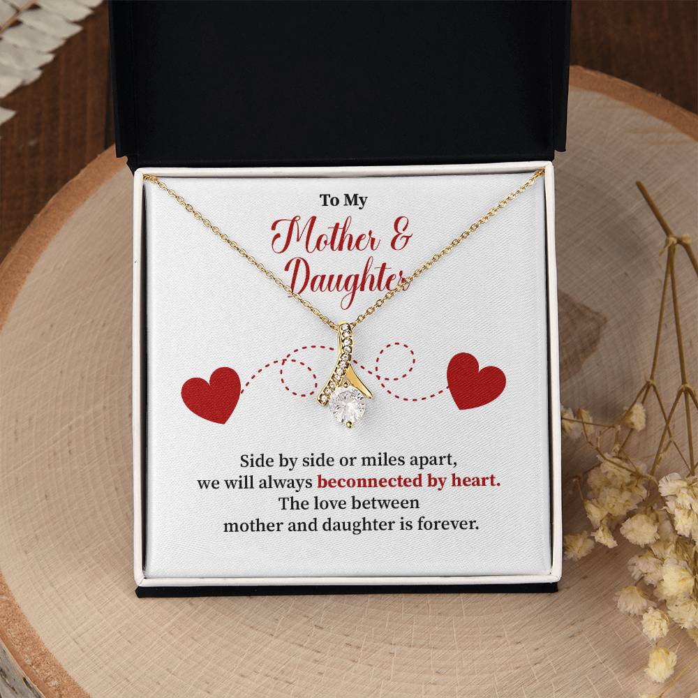 Mother and Daughter Necklace Gift with Message Card