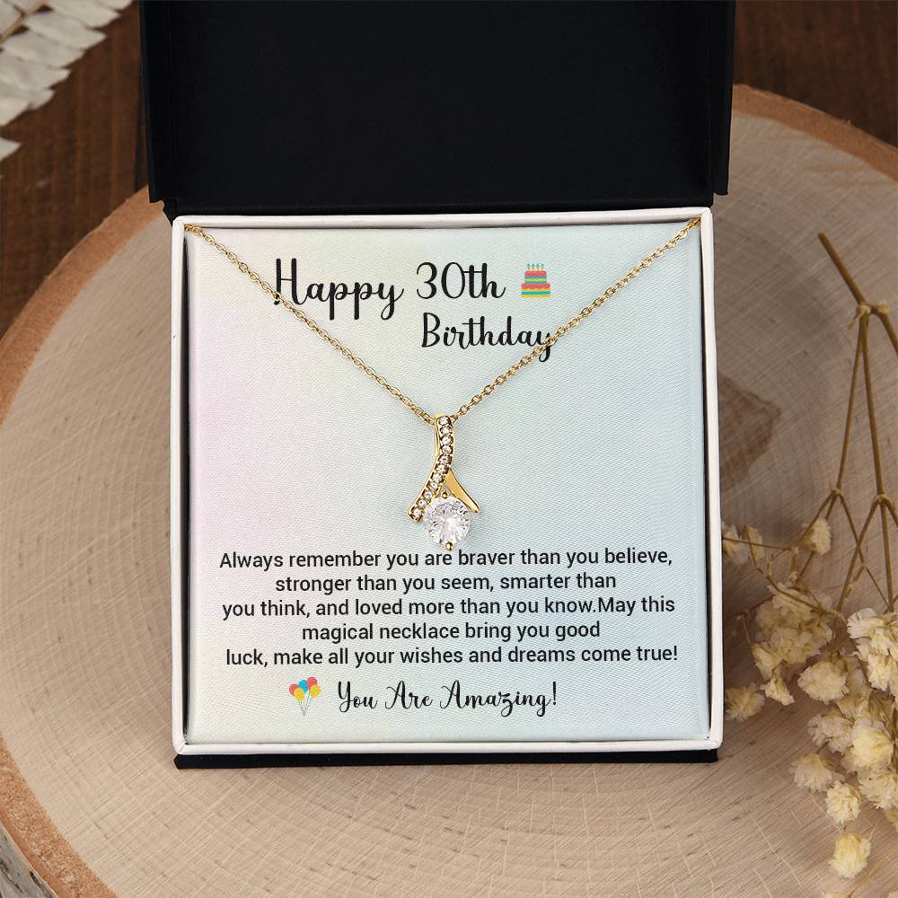 30th Birthday Gift for Her – Magical Message Card Necklace Box