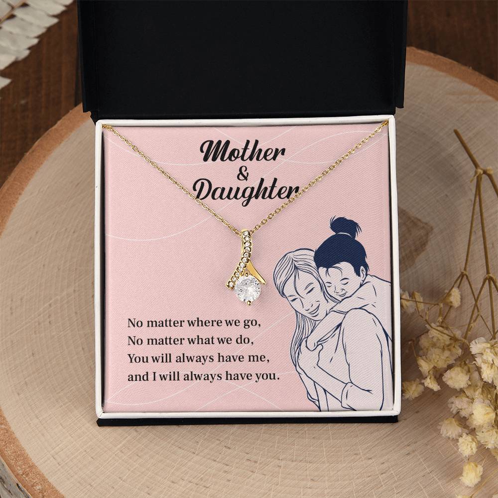 Mother Daughter Necklace Gift with Love Message