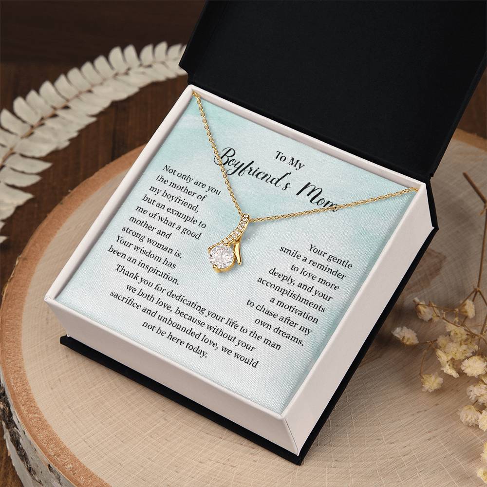 Boyfriend’s Mom Gift Necklace with Mint Message Card