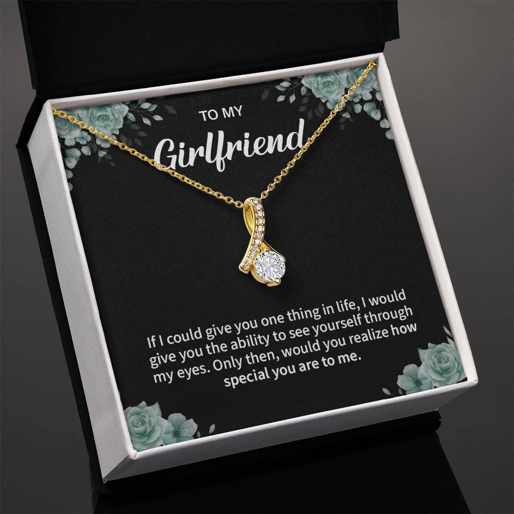To My Girlfriend Necklace – Jewelry Gift with Message Card