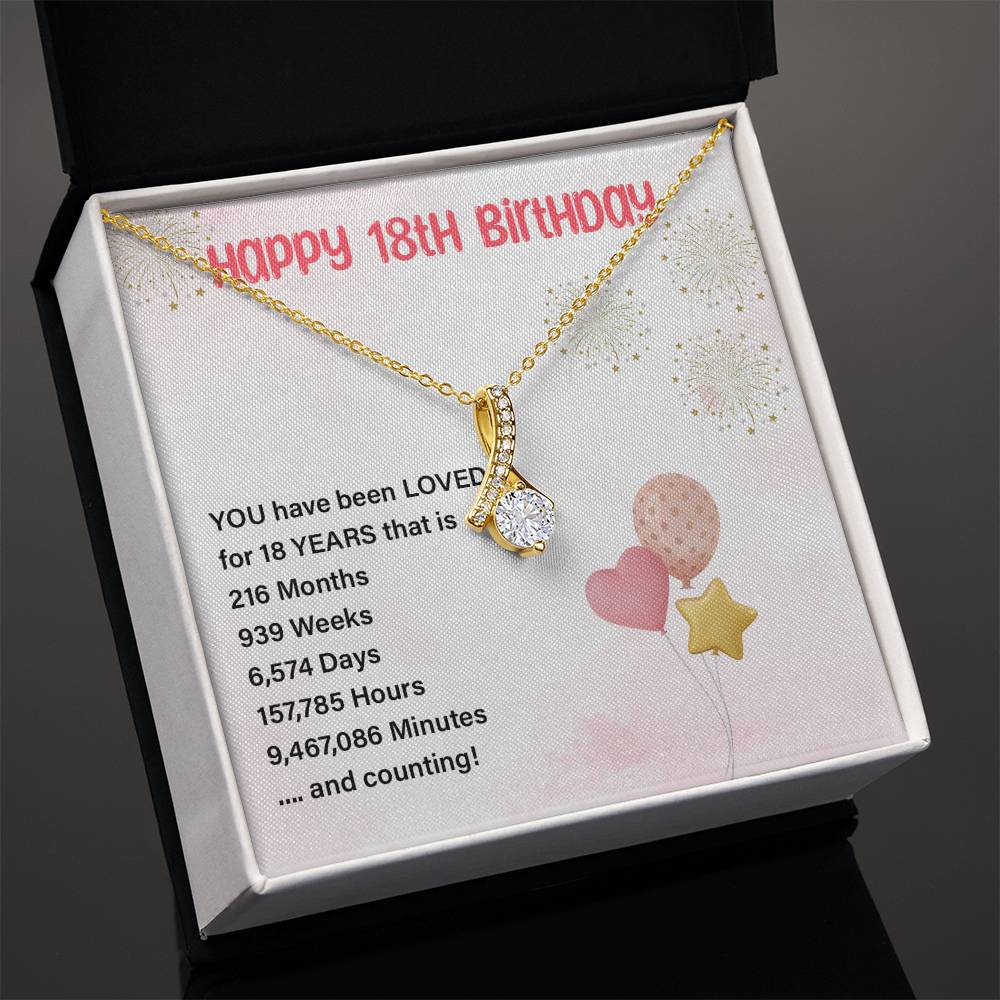 18th Birthday Necklace Gift for Her – Loved Every Minute Keepsake