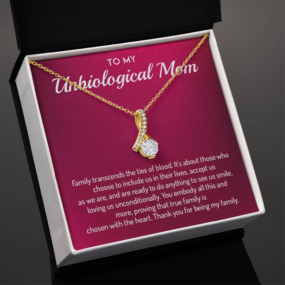 To My Unbiological Mom Necklace For Special Bond With Unbiological Mom Unique Family Bond Necklace Family Choice Necklace Proud Daughter Gift For Unbiological Mom Meaningful Gift For Unbiological Mom Necklace For Chosen Family Biological Mom Necklace Gift