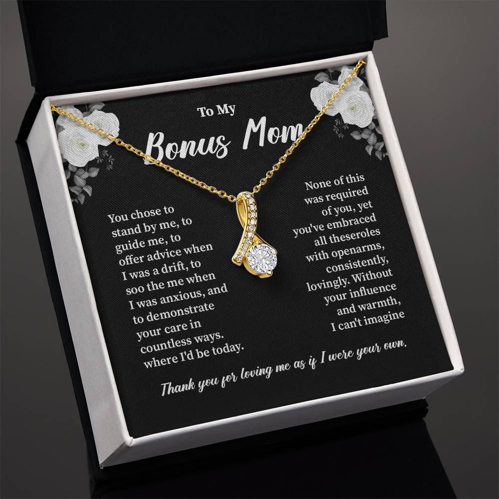 Bonus Mom Necklace from Daughter with Gift Box