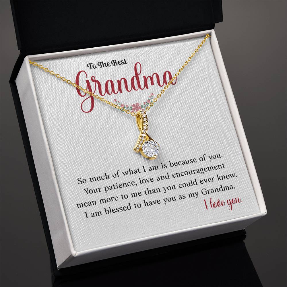 Best Grandma Necklace Gift – Floral Pendant with Heartfelt Card