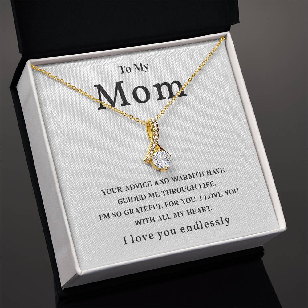 Necklace Gift for Mom with Heartfelt Message Card