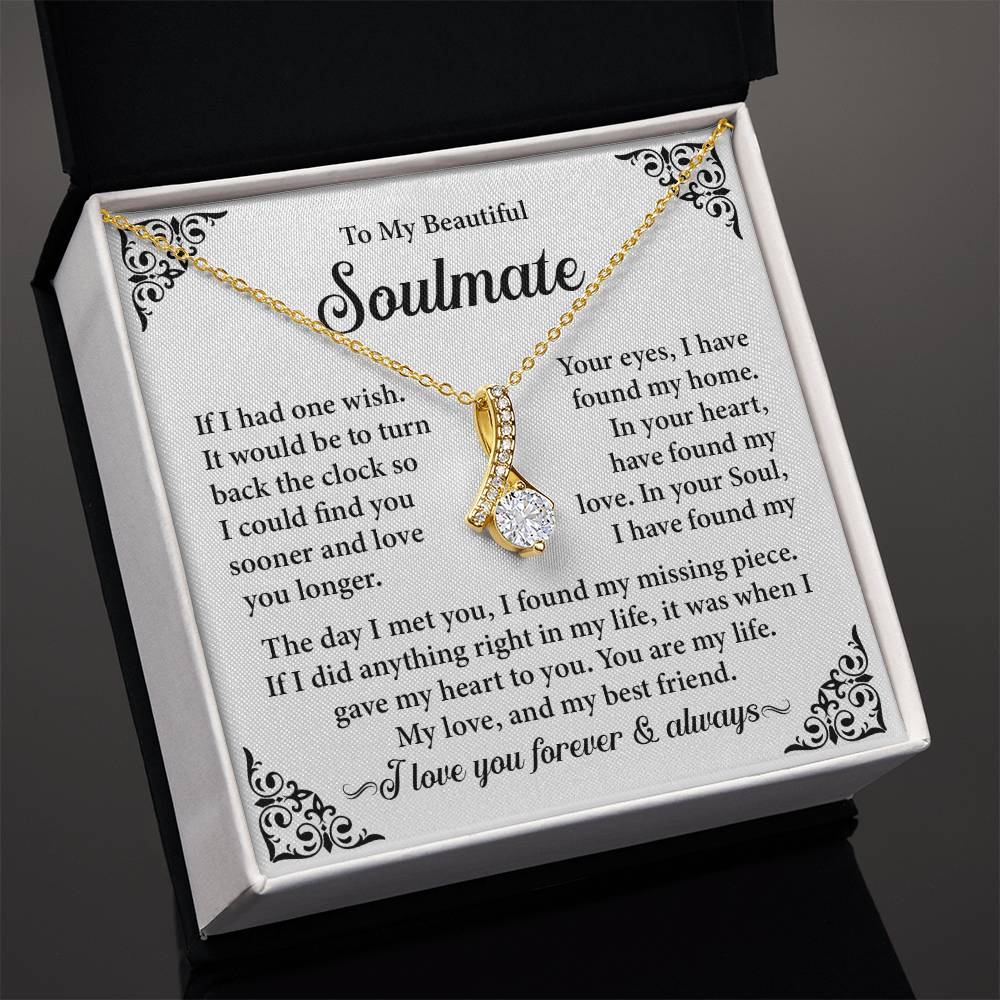 Beautiful Soulmate Necklace Gift with Message Card