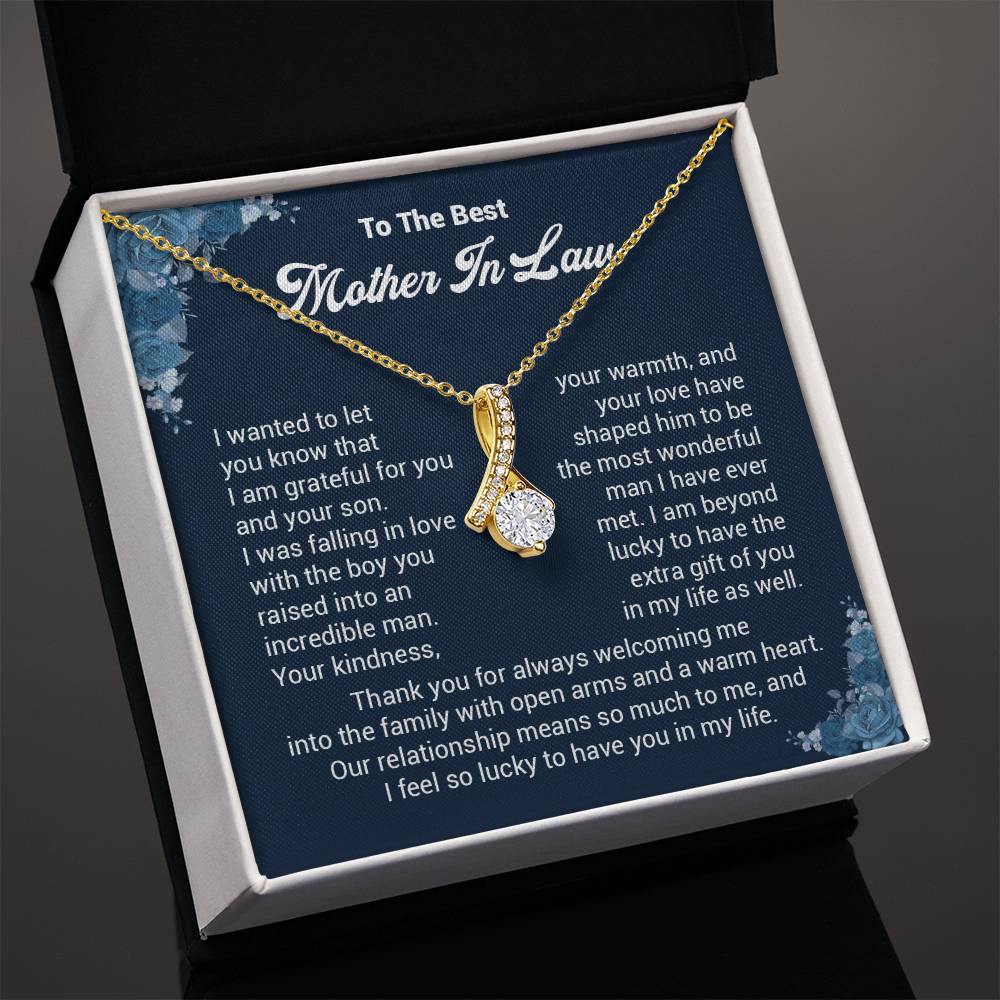 Mother-in-Law Necklace Gift from Bride with Message Card