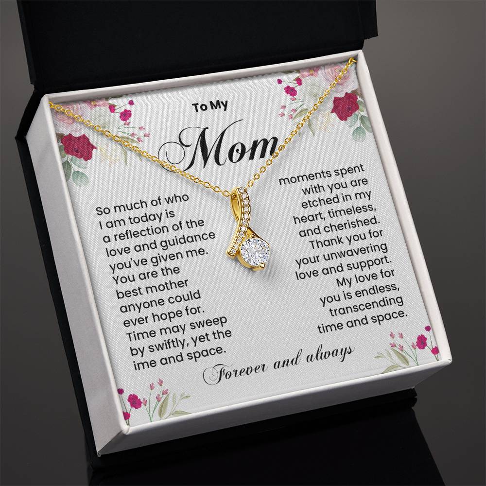 Mom Necklace Gift from Daughter with Heartfelt Card