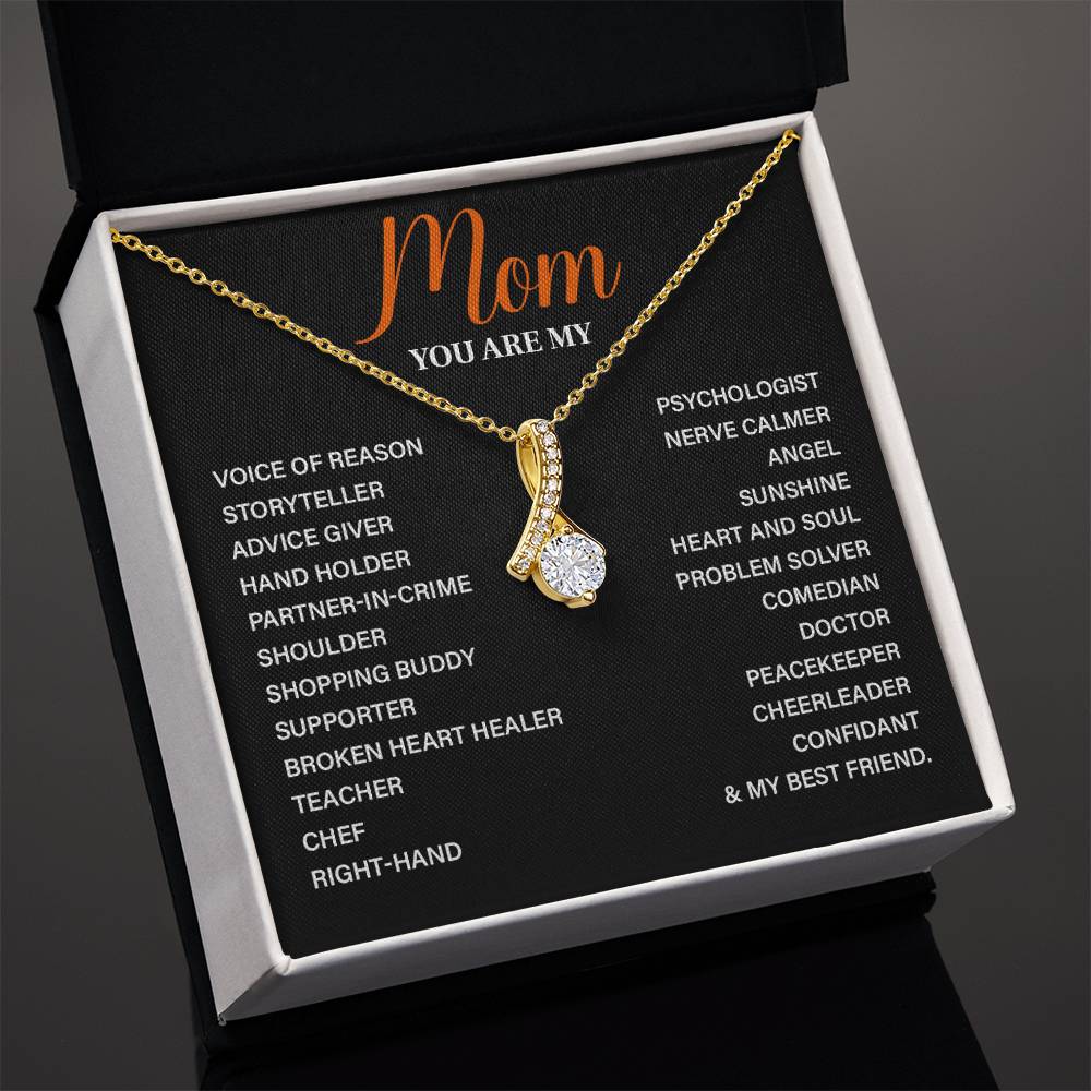 Heart Necklace for Mom with Inspirational Role Message Card