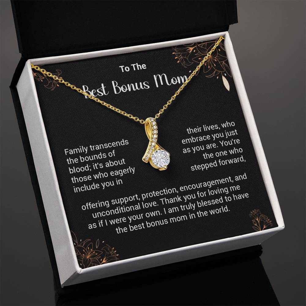 Best Bonus Mom Necklace Gift with Love Note