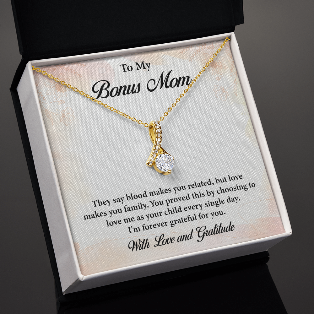 Bonus Mom Necklace Gift from Stepson or Stepdaughter – Jewelry for Mother’s Day, Birthday, Christmas