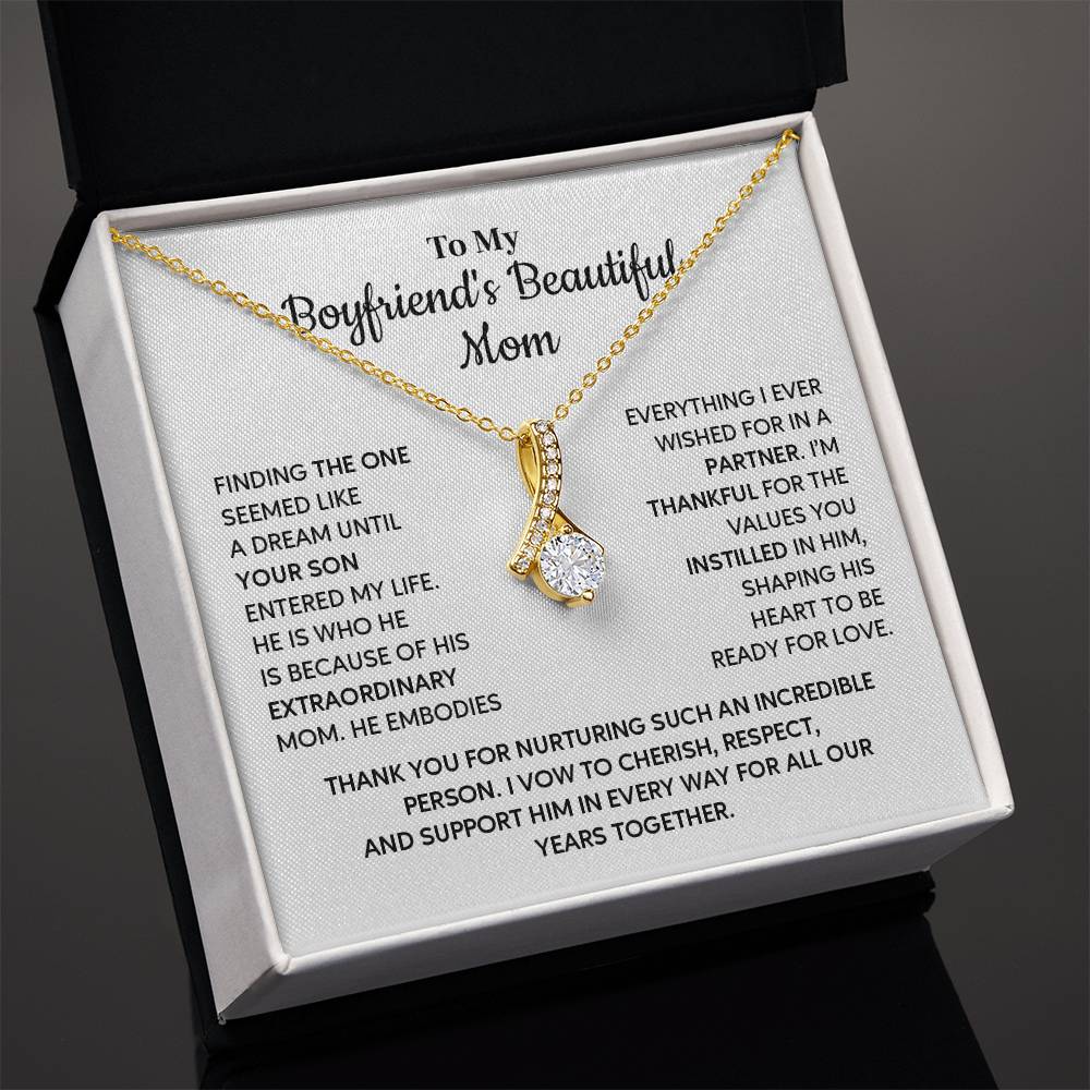 To My Boyfriend's Beautiful Mom Beautiful Boyfriend’s Mom Necklace Gift Gift For Boyfriend’s Mom Meaningful Keepsake For Boyfriend’s Mom Necklace From Girlfriend To Boyfriend Mom Necklace From Girlfriend To Boyfriend’s Mom Boyfriend Mom Appreciation Gift