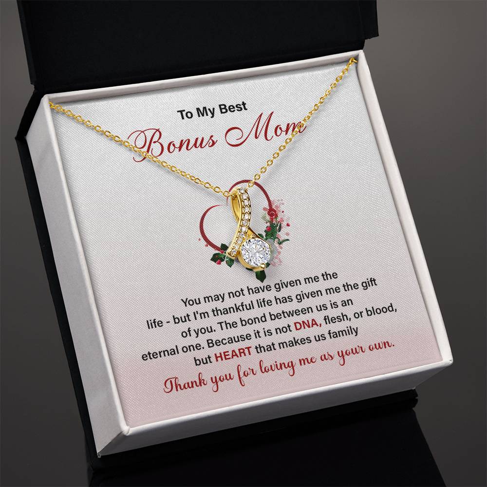 Bonus Mom Necklace Gift with Heartfelt Card