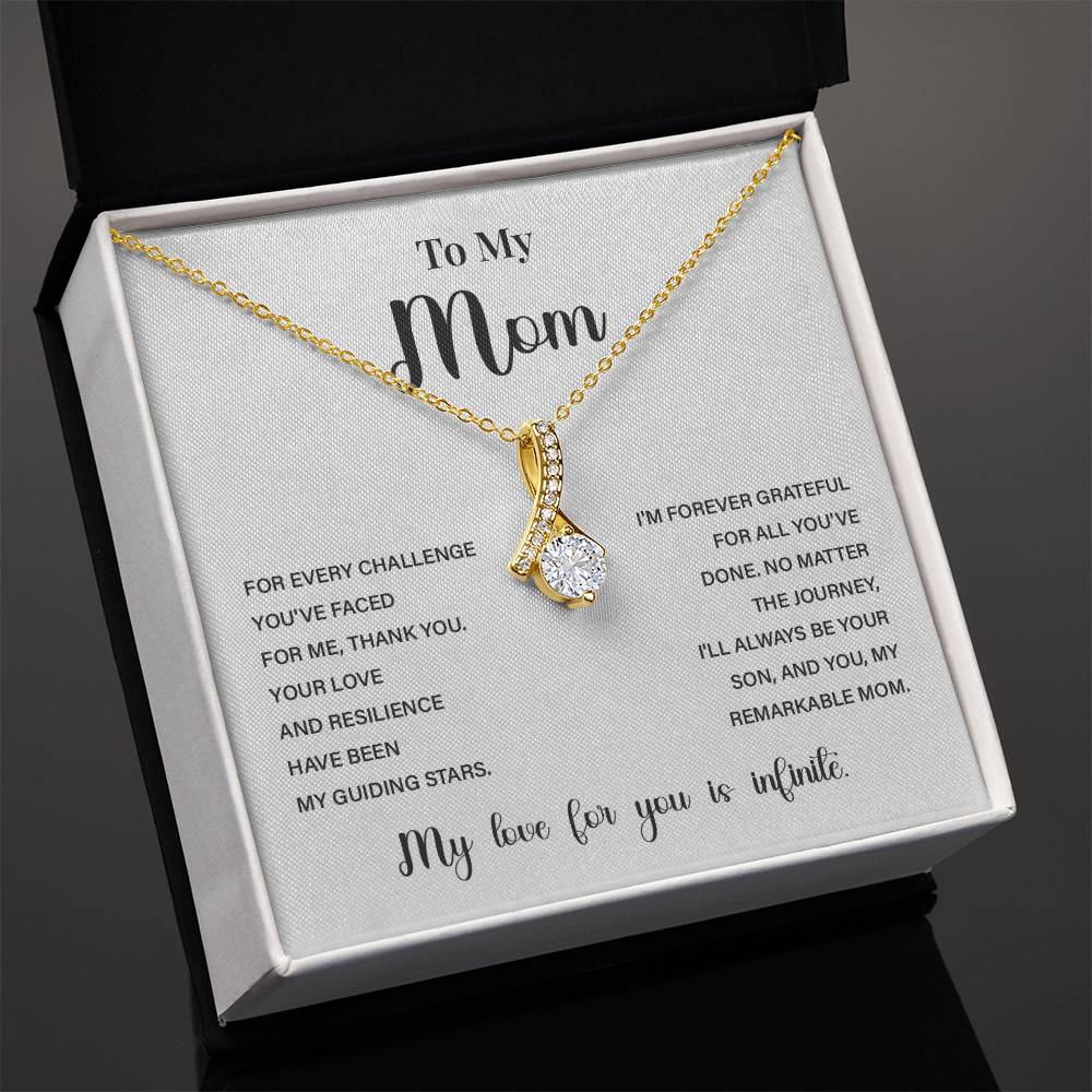 Gift Necklace for Mom from Son with Inspirational Guiding Stars Note