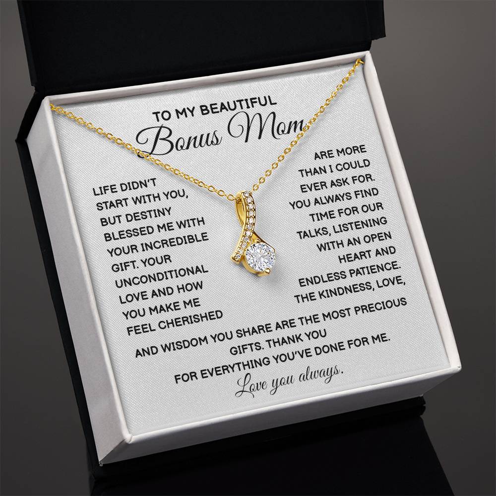 To My Beautiful Bonus Mom Beautiful Bonus Mom Necklace Unique Gift For Bonus Mom Thoughtful Jewelry For Bonus Mom Thank You Bonus Mom Gift Special Occasion Gift For Bonus Mom Unique Bonus Mom Jewelry Bonus Mom Special Bond Necklace