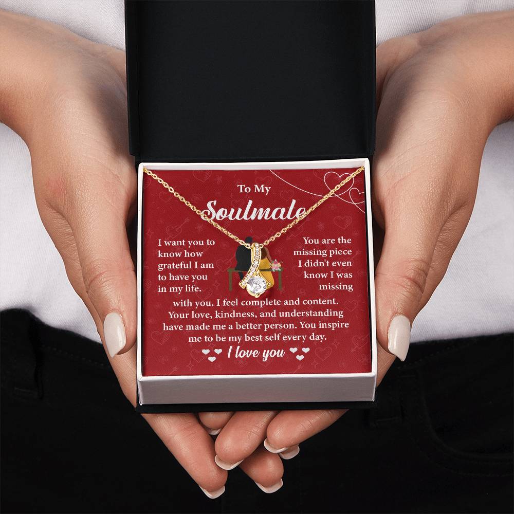 Soulmate Necklace Gift for Her – Message Card Box