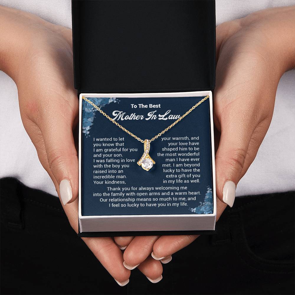 Mother-in-Law Necklace Gift from Bride with Message Card