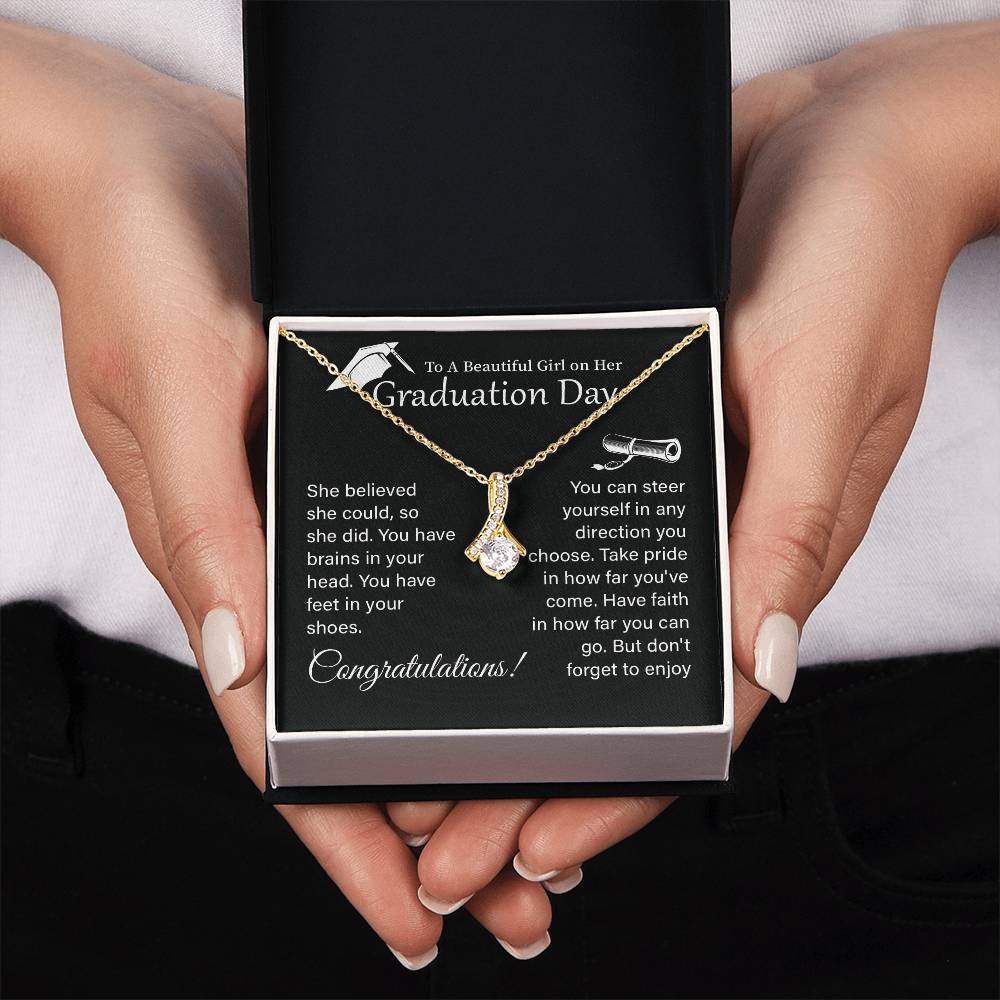 Graduation Necklace Gift For Girl With Encouragement Card