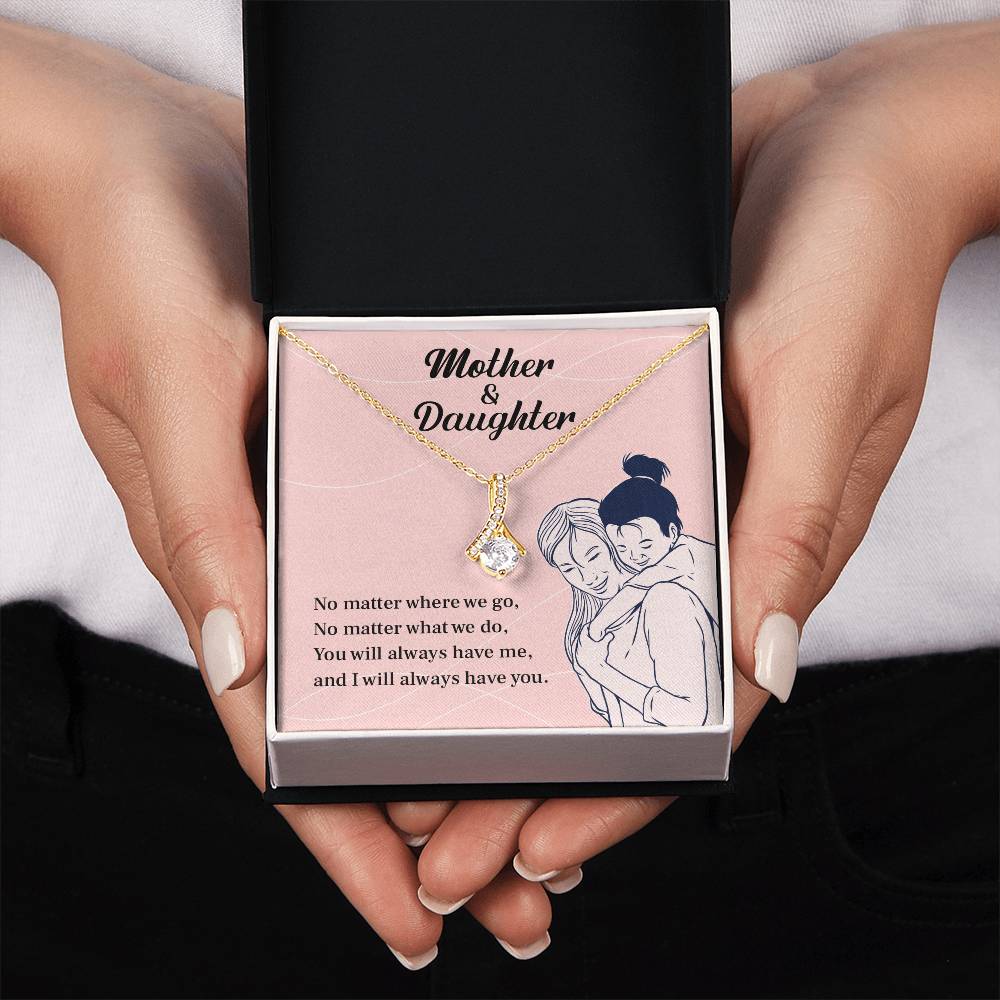 Mother Daughter Necklace Gift with Love Message
