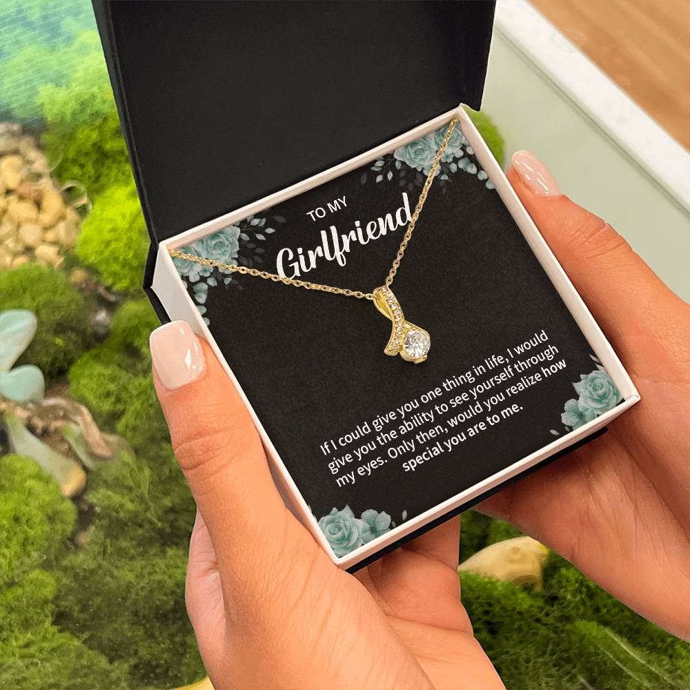 To My Girlfriend Necklace – Jewelry Gift with Message Card