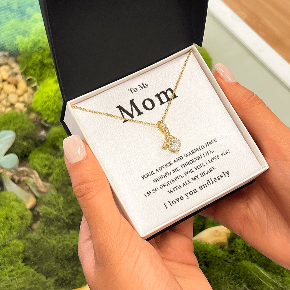 Necklace Gift for Mom with Heartfelt Message Card