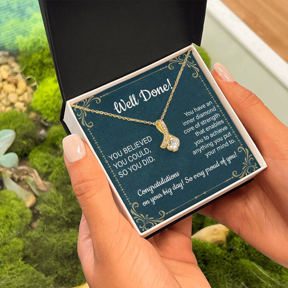 Graduation Gift For Her, Pendant Necklace With Gift Box
