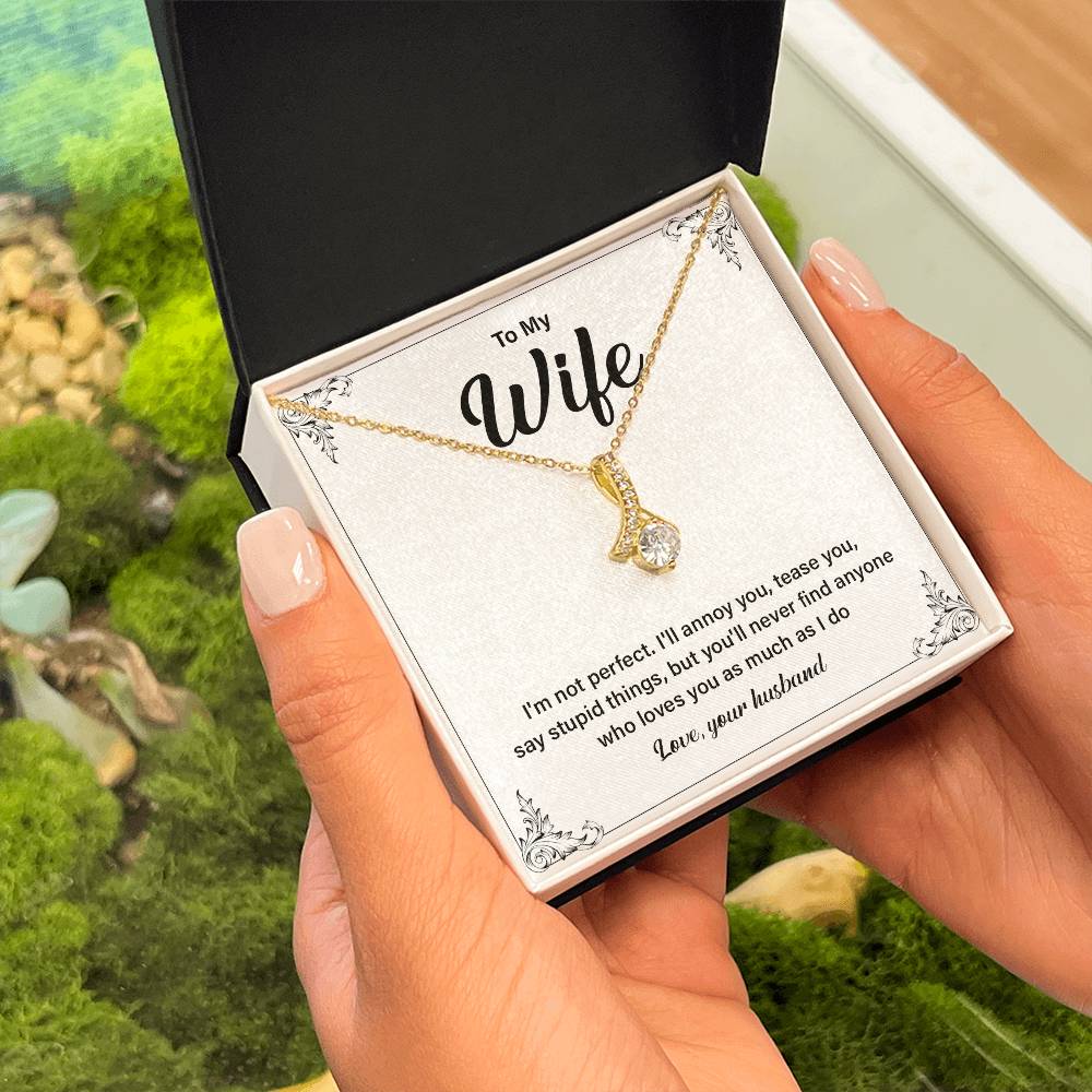 Funny Wife Necklace Gift with Message Card