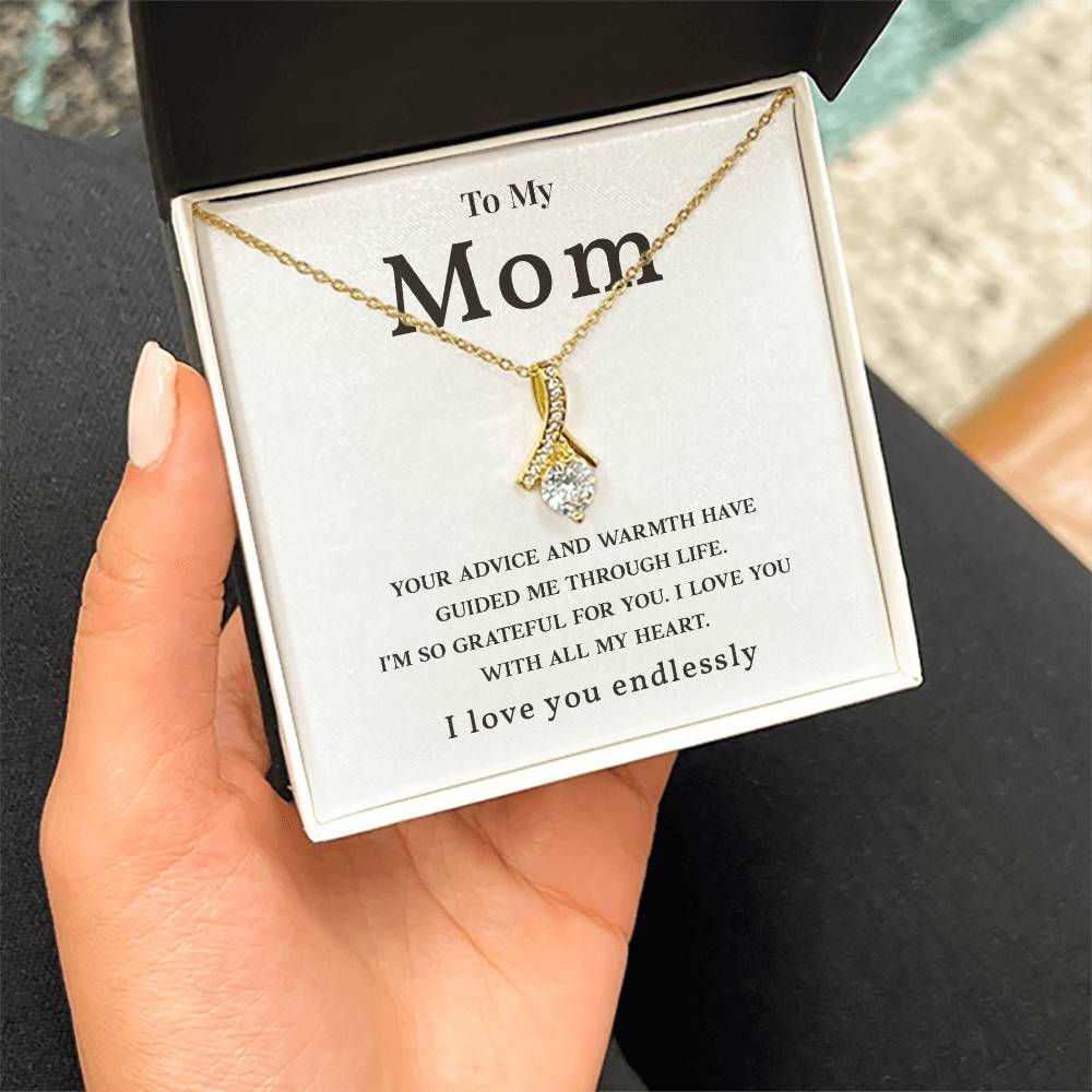 Necklace Gift for Mom with Heartfelt Message Card