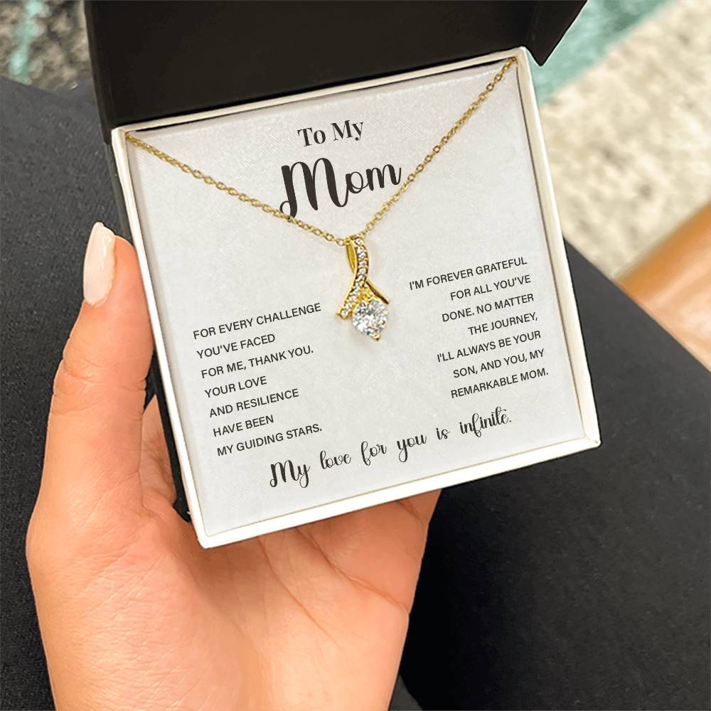 Gift Necklace for Mom from Son with Inspirational Guiding Stars Note