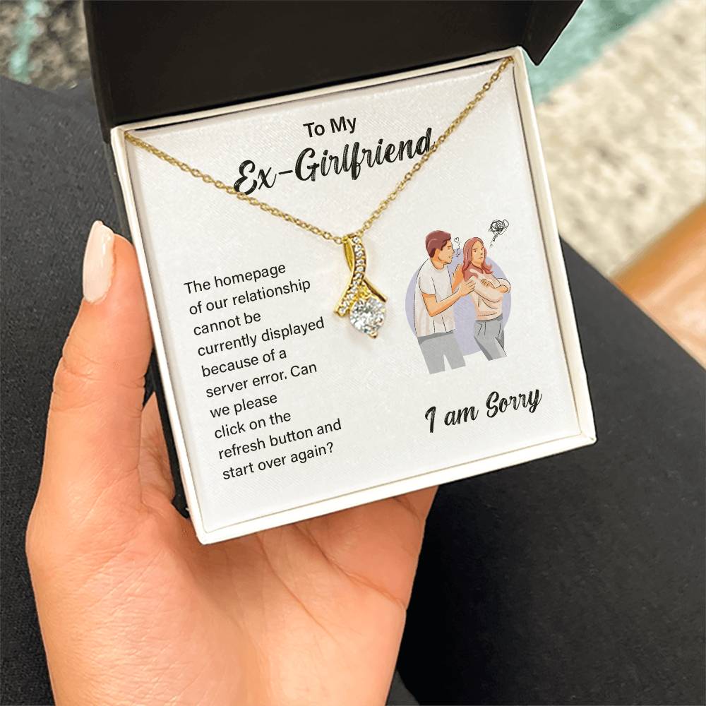 Funny Ex-Girlfriend Apology Necklace with Gift Card