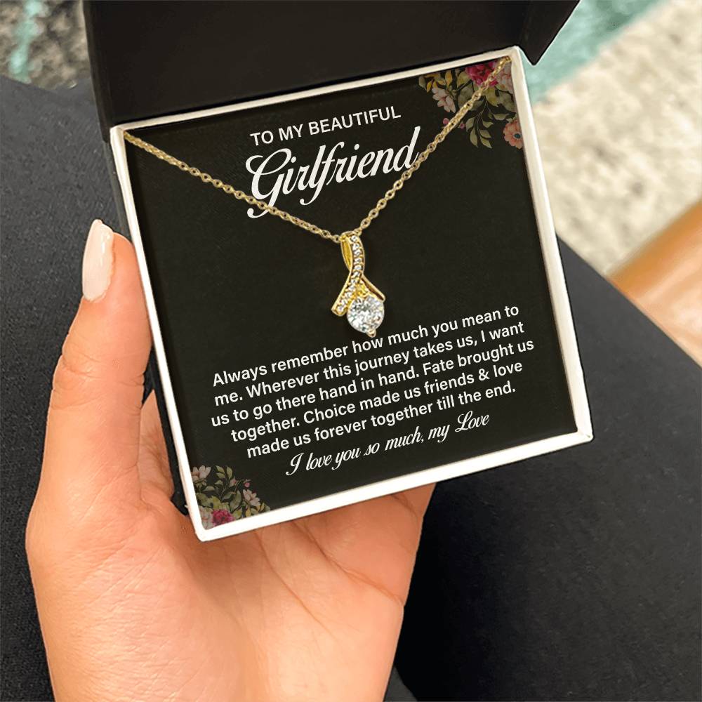 Romantic Necklace Gift for Girlfriend with Card