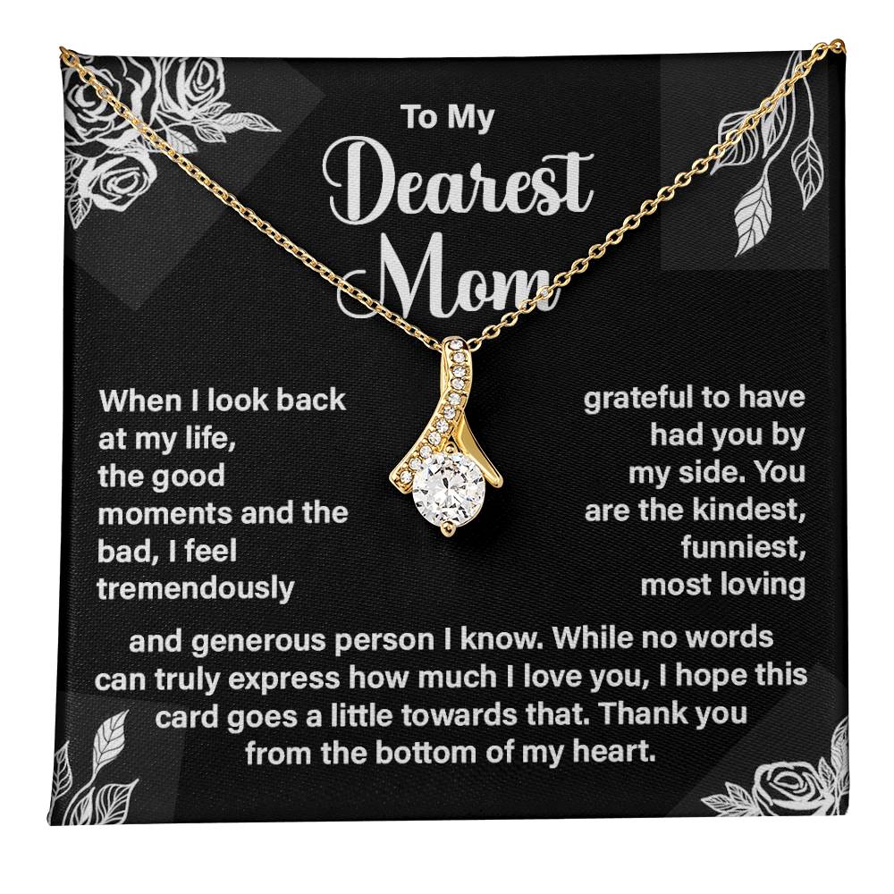 Dearest Mom Necklace Gift – Heartfelt Message Card