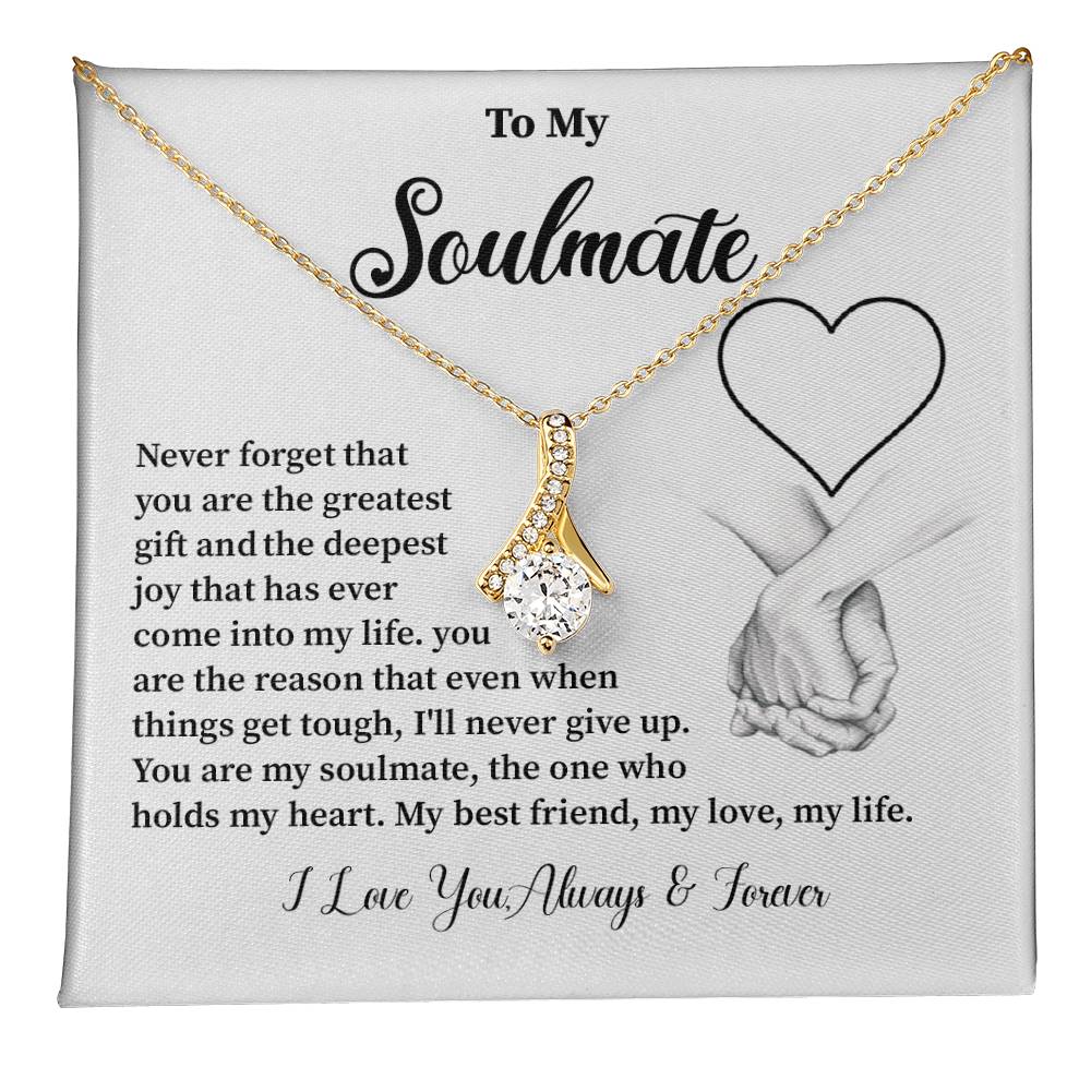 Soulmate Necklace Gift for Her – Message Card and Gift Box