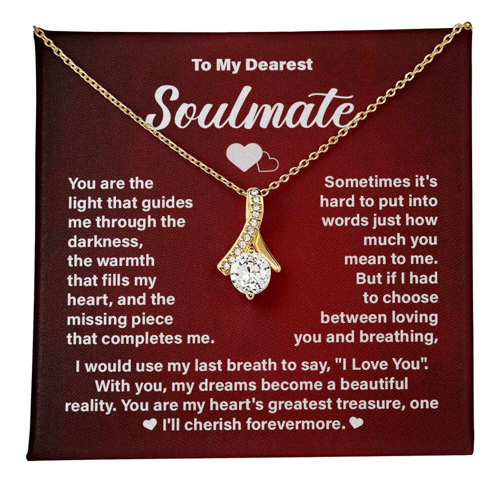 Soulmate Necklace Gift for Her – Message Card and Gift Box