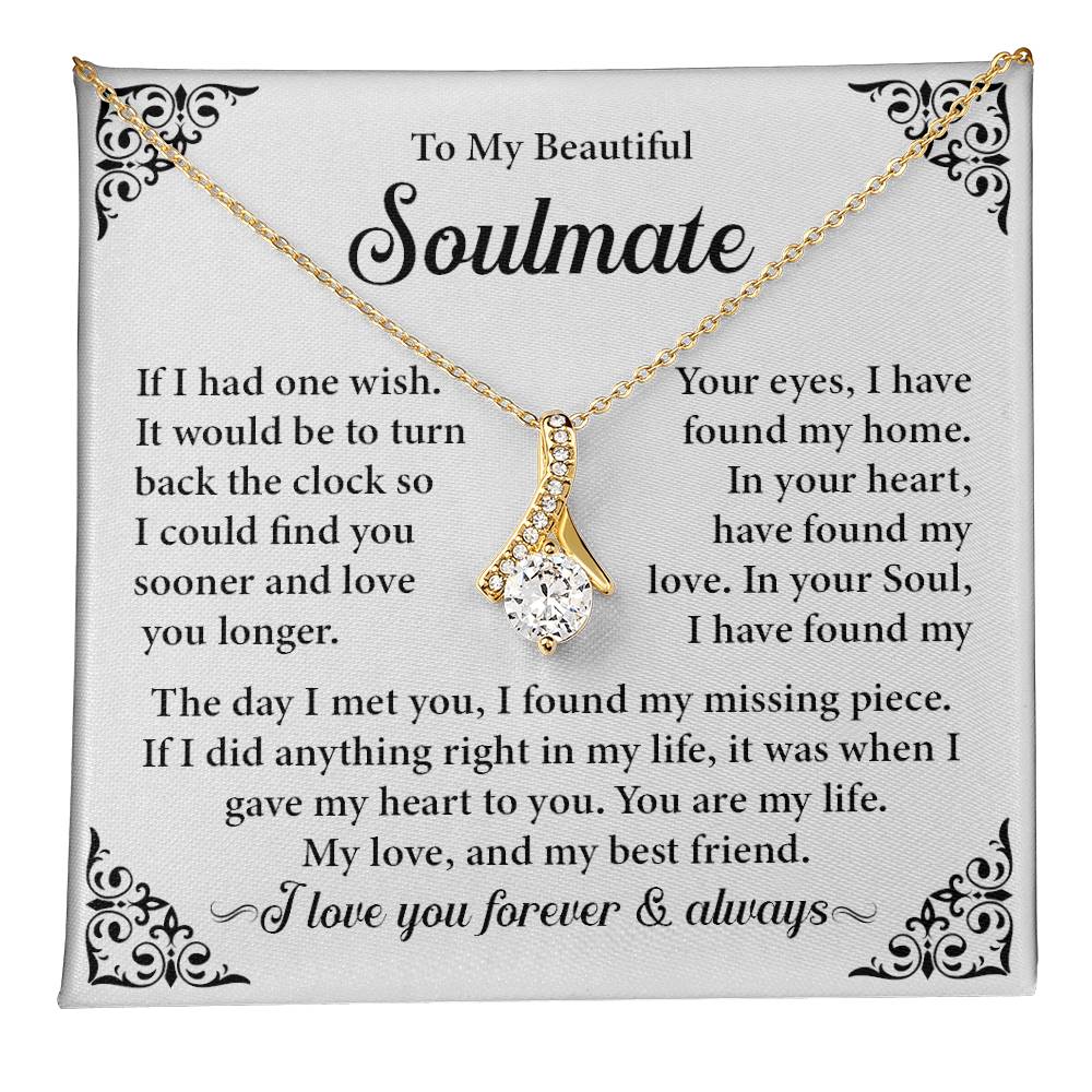 Beautiful Soulmate Necklace Gift with Message Card