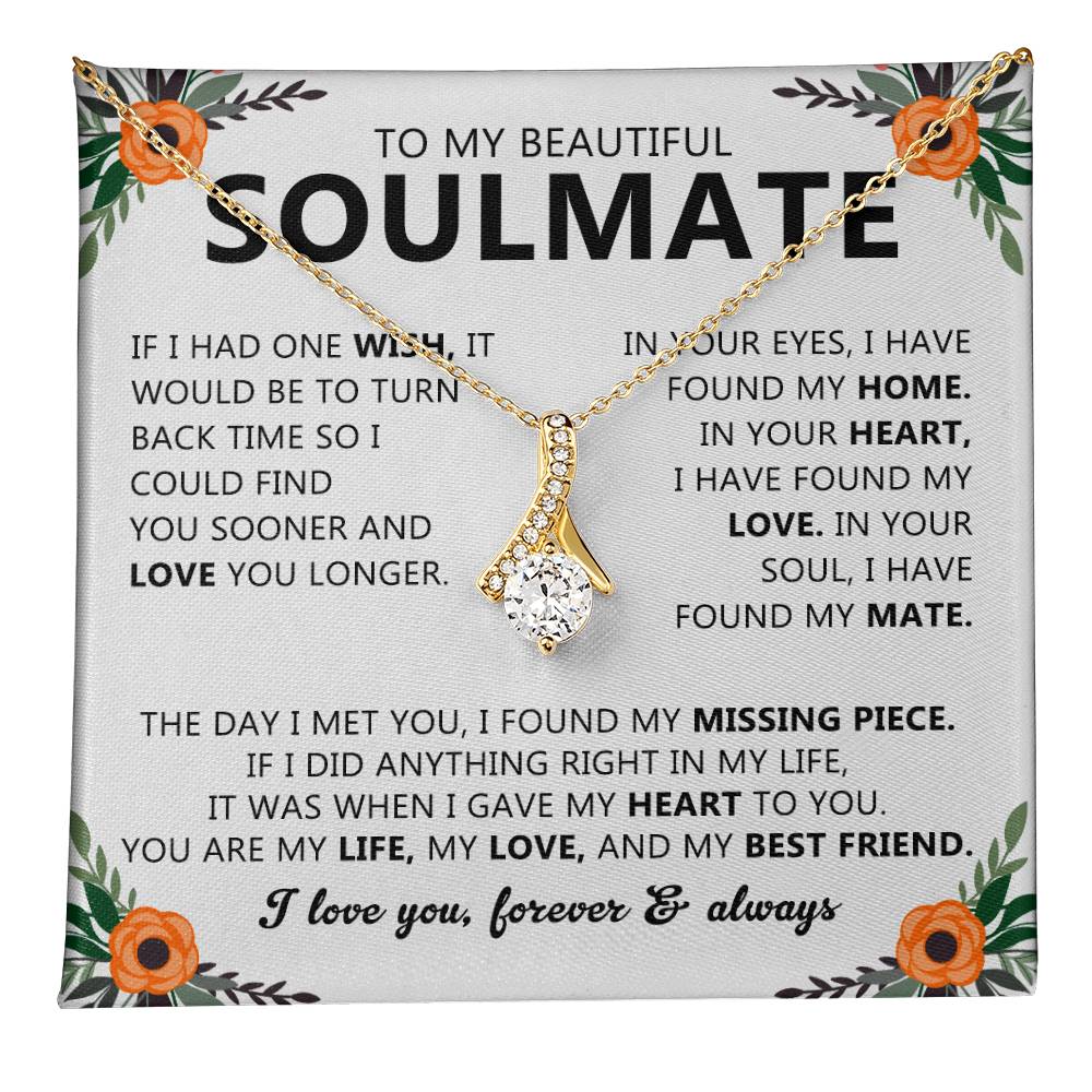 Soulmate Drop Pendant Necklace with Love Card
