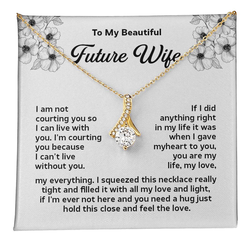 Future Wife Necklace Gift with Heartfelt Message Card