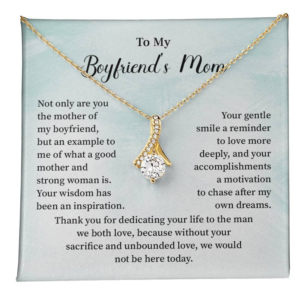 Boyfriend’s Mom Gift Necklace with Mint Message Card