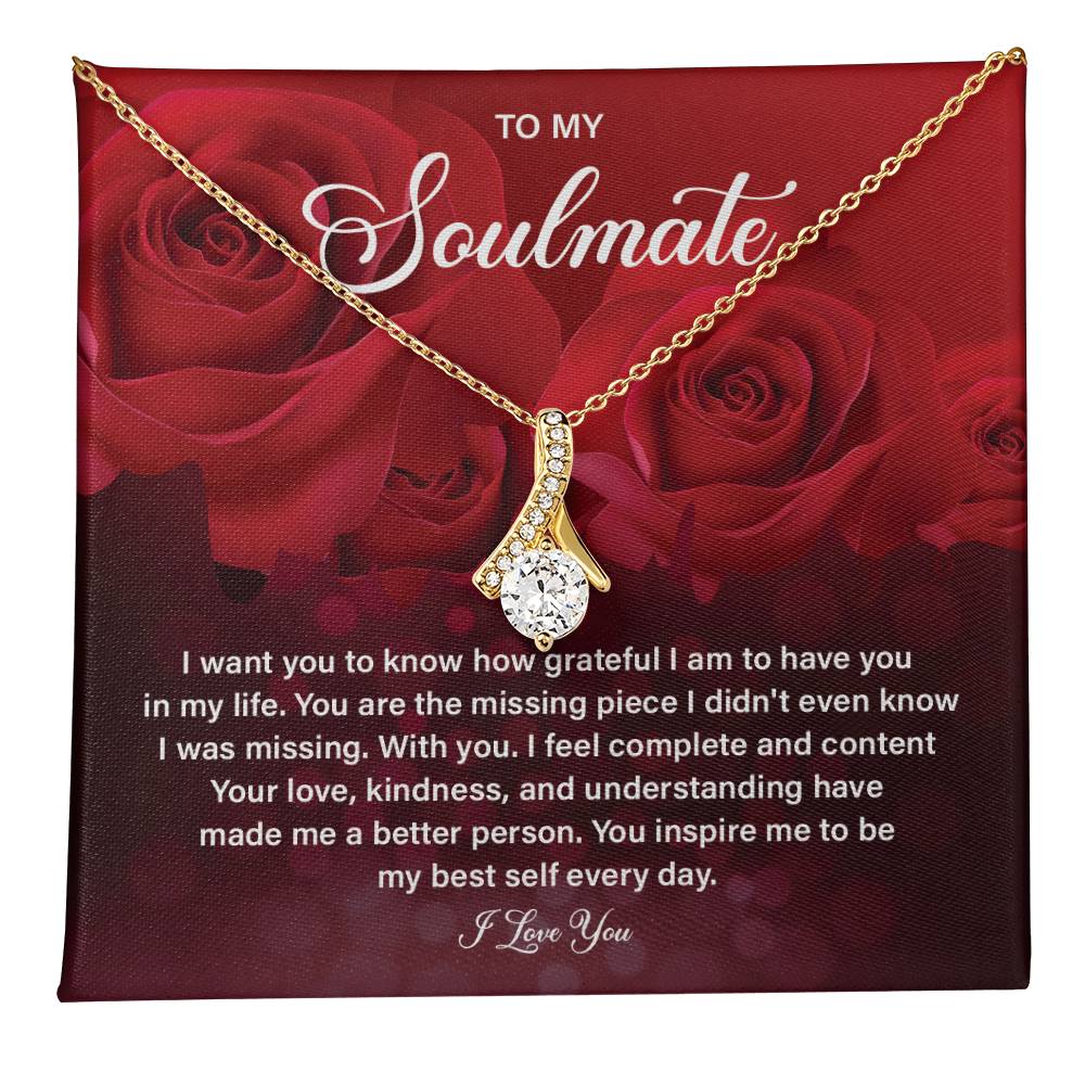 Soulmate Necklace Gift – Grateful Heart Message Card