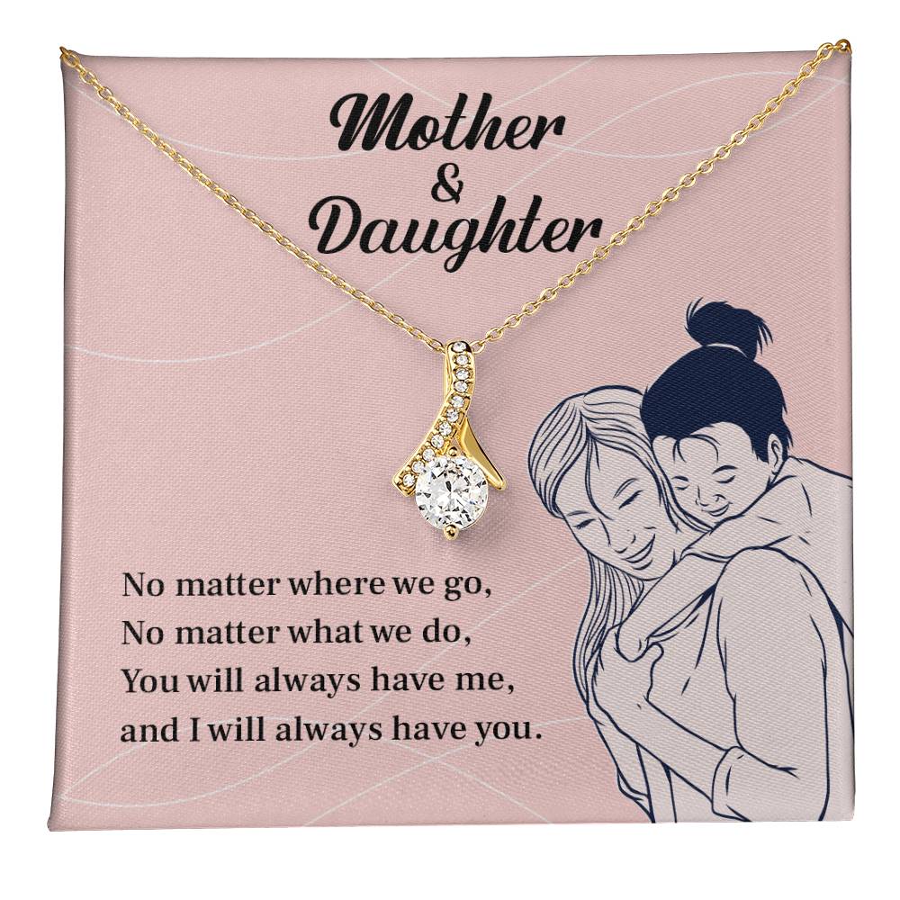 Mother Daughter Necklace Gift with Love Message