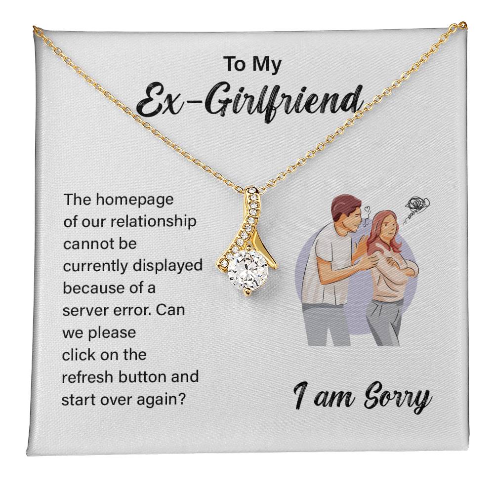 Funny Ex-Girlfriend Apology Necklace with Gift Card