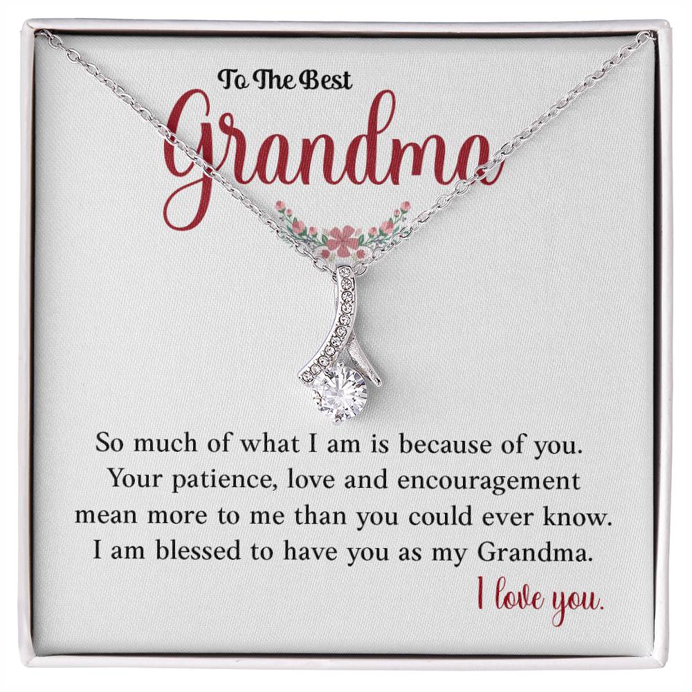 Best Grandma Necklace Gift – Floral Pendant with Heartfelt Card